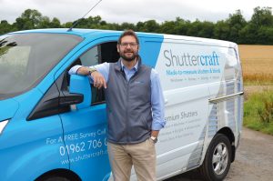 Shuttercraft winchester owner stood next to van#